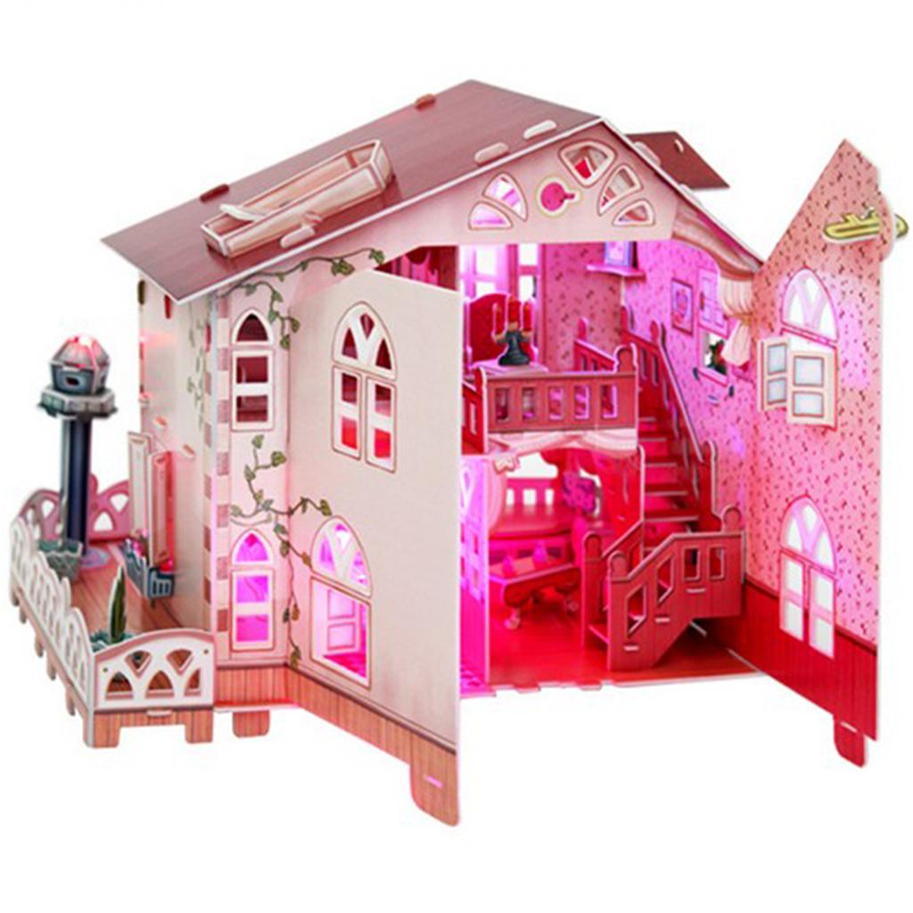 Miniature Project 3D Dollhouse Kit Decorations with Furnitures Puzzle House