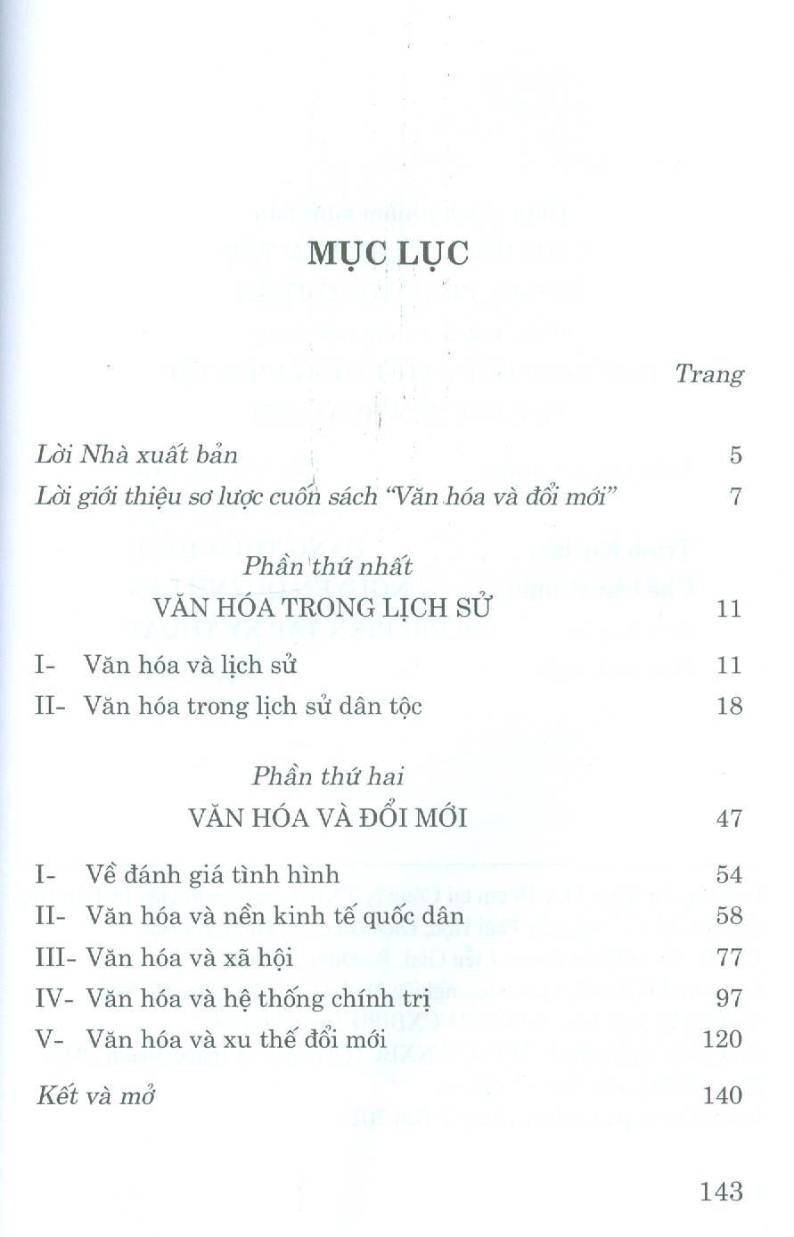 Văn hóa và đổi mới