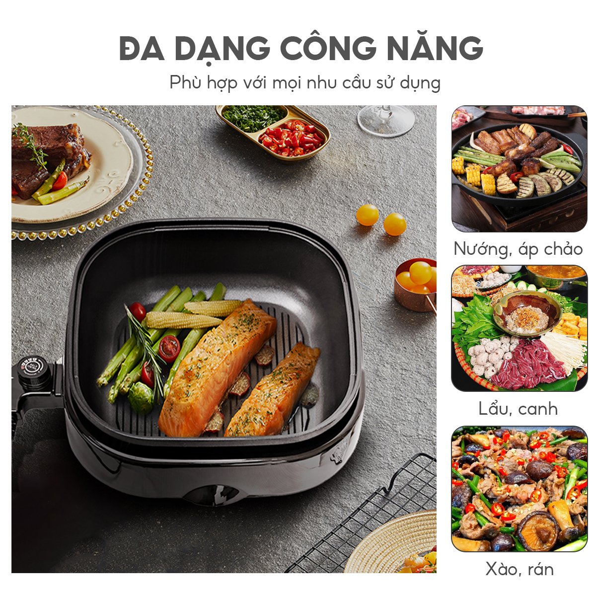 Nồi lẩu điện đa năng, nướng lẩu 2in1 Lebenlang LBTT6288, 1650W, 4l, bảo hành 2 năm - hàng chính hãng