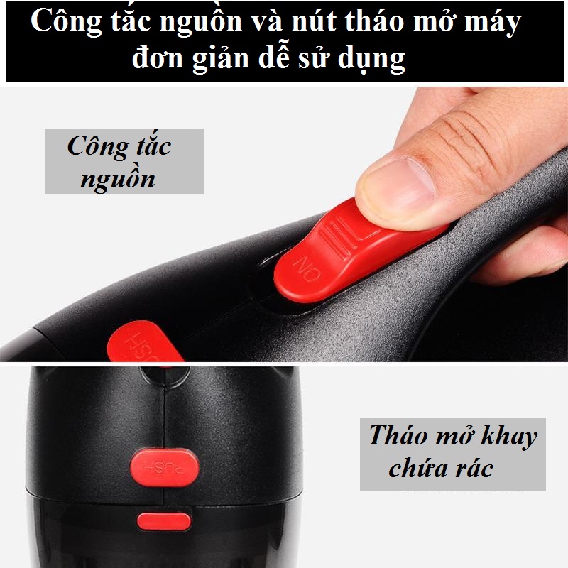 Máy hút bụi cầm tay CÓ DÂY cho xe hơi, oto, tẩu nguồn 12v