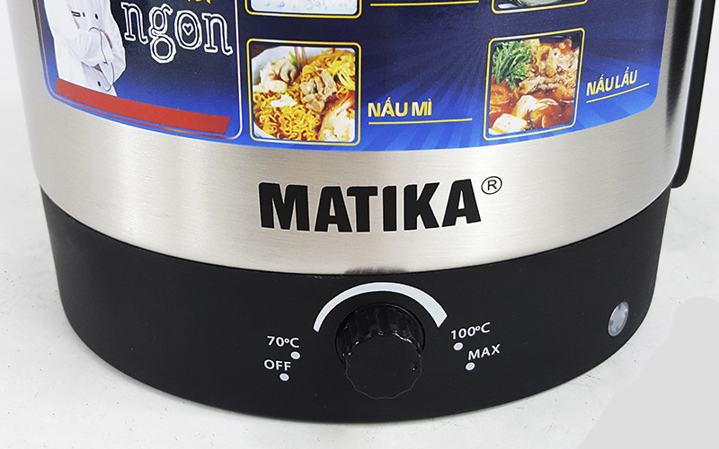 Ca Nấu Đa Năng 1.6L Inox 304 Matika MTK-1612 Công Suất 600W ,Ca Nấu Siêu Tốc,Nồi Lẩu Điện Mini,Nấu Mì. Nấu Lẩu,Đun Nước,Luộc Trứng -Hàng Chính Hãng