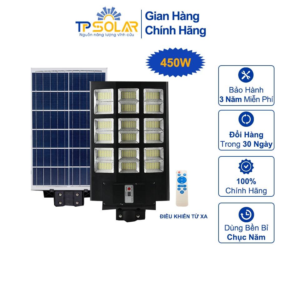 Đèn Đường Liền Thể 3 Mặt Năng Lượng Mặt Trời TP Solar TP-D450N Công Suất 450W Chống Nước IP65, Độ Bền Cao