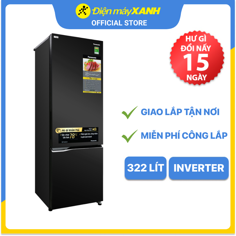 Tủ Lạnh Inverter Panasonic NR-BC360QKVN (322L) - Hàng Chính Hãng