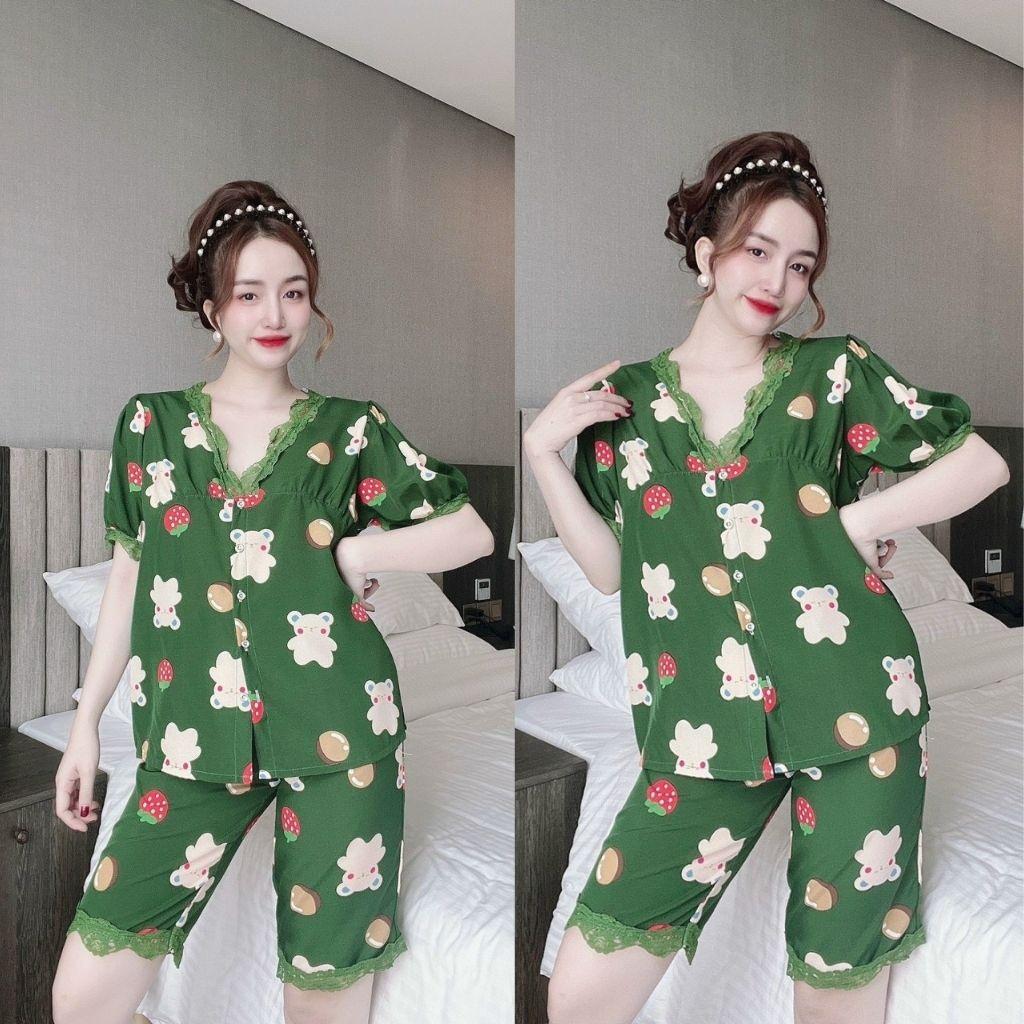 Đồ ngủ Pijama ️FREE SHIP️Đồ ngủ Nữ Dễ Thương Lụa Cao Cấp mềm mịn < 63Kg