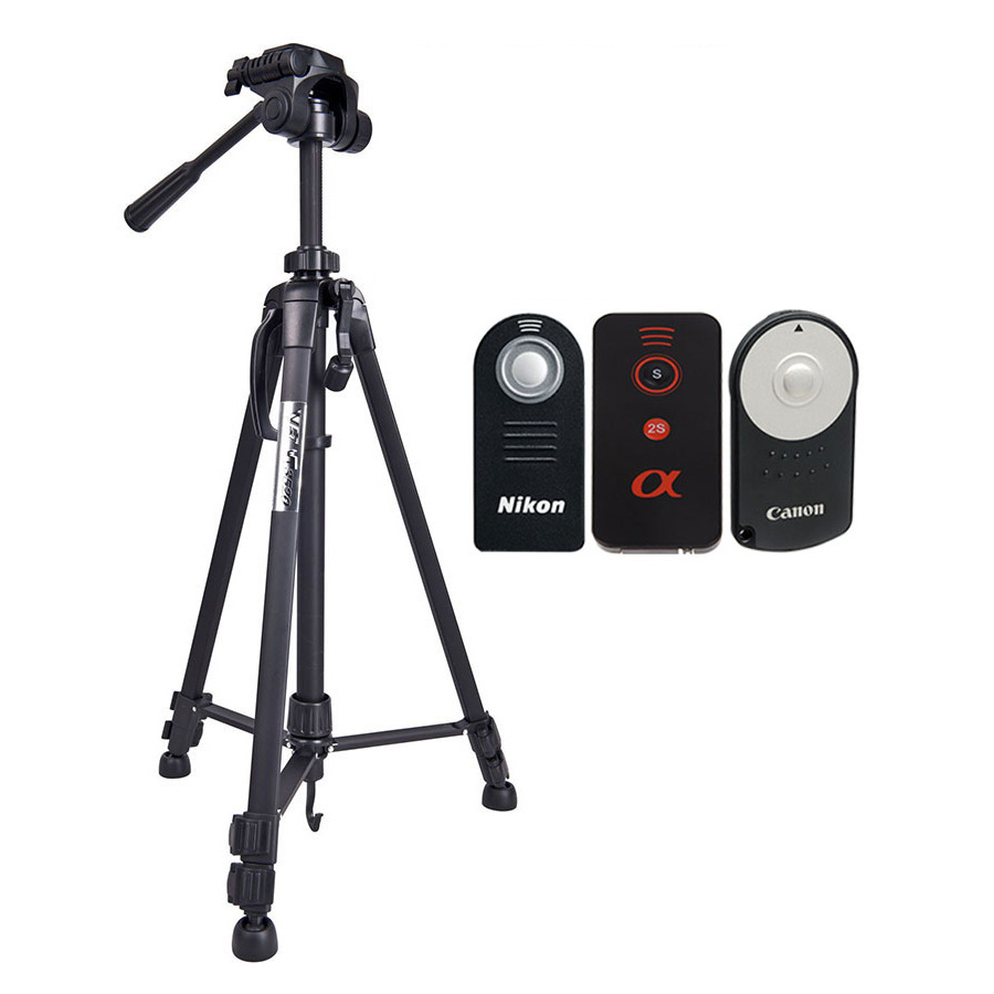 Combo Chân Máy Ảnh Tripod Weifeng WT3520 + Remote Cho Máy Ảnh - Hàng Nhập Khẩu