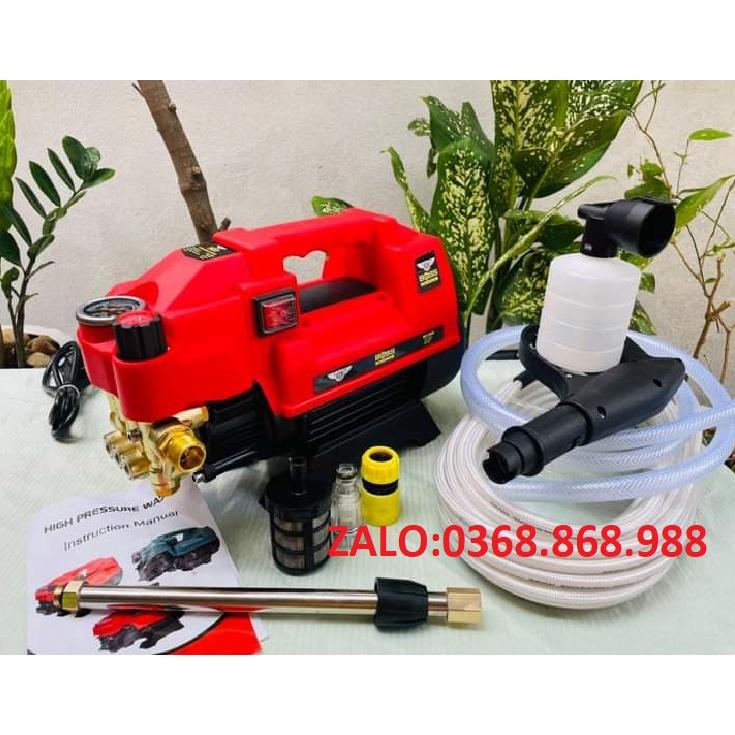 Máy rửa xe áp lực cao boss 3500w có chỉnh áp - tặng bình xịt bọt tuyết và ống nối dày siêu bền