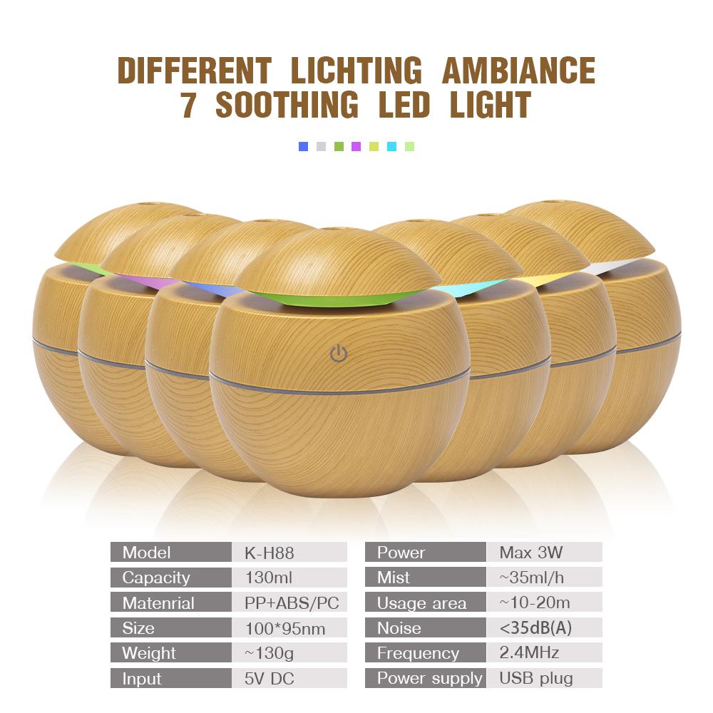 Có Thể Thay Đổi Tinh Máy Khuếch Tán Tinh Dầu Mini USB Máy Tạo Độ Ẩm Không Khí Di Động Siêu Âm Sương Máy Tạo Độ Ẩm Không Khí Đèn Ngủ LED
