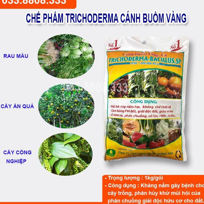 Trichoderma 1kg - chế phẩm hữu cơ diệt nấm đối kháng, tăng hiệu lực đối kháng cho cây trồng