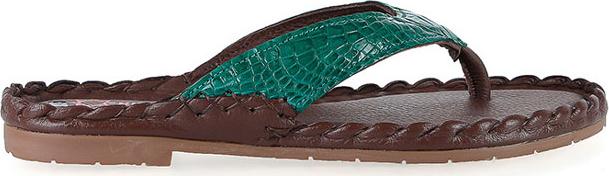 Dép nữ Huy Hoàng da cá sấu màu xanh lá HT7243