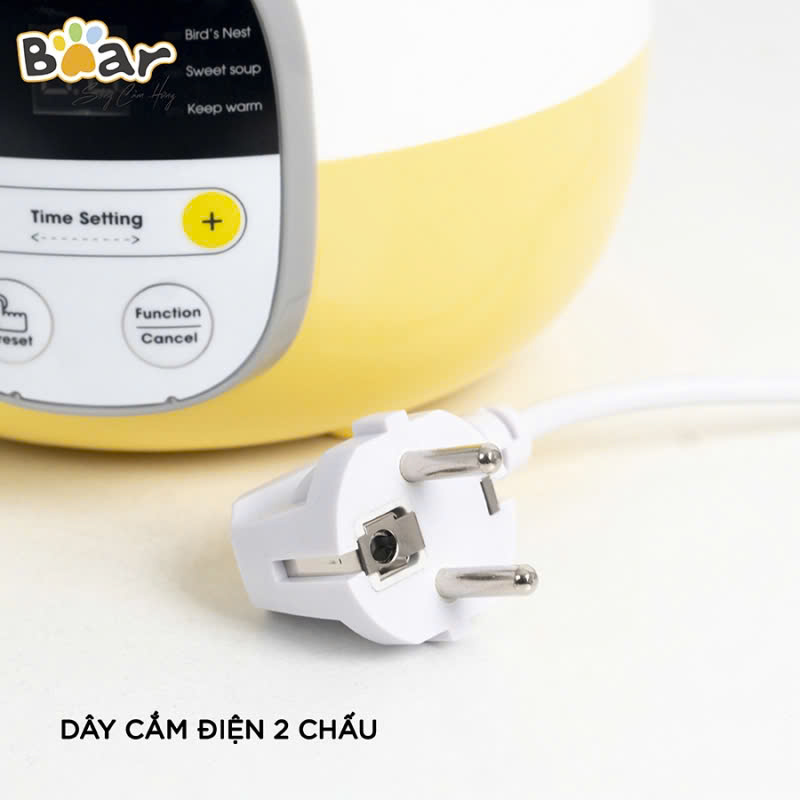 [Hàng chính hãng] Nồi nấu chậm Bear 0.8 Lít SUBE001 (bảng tiếng việt)