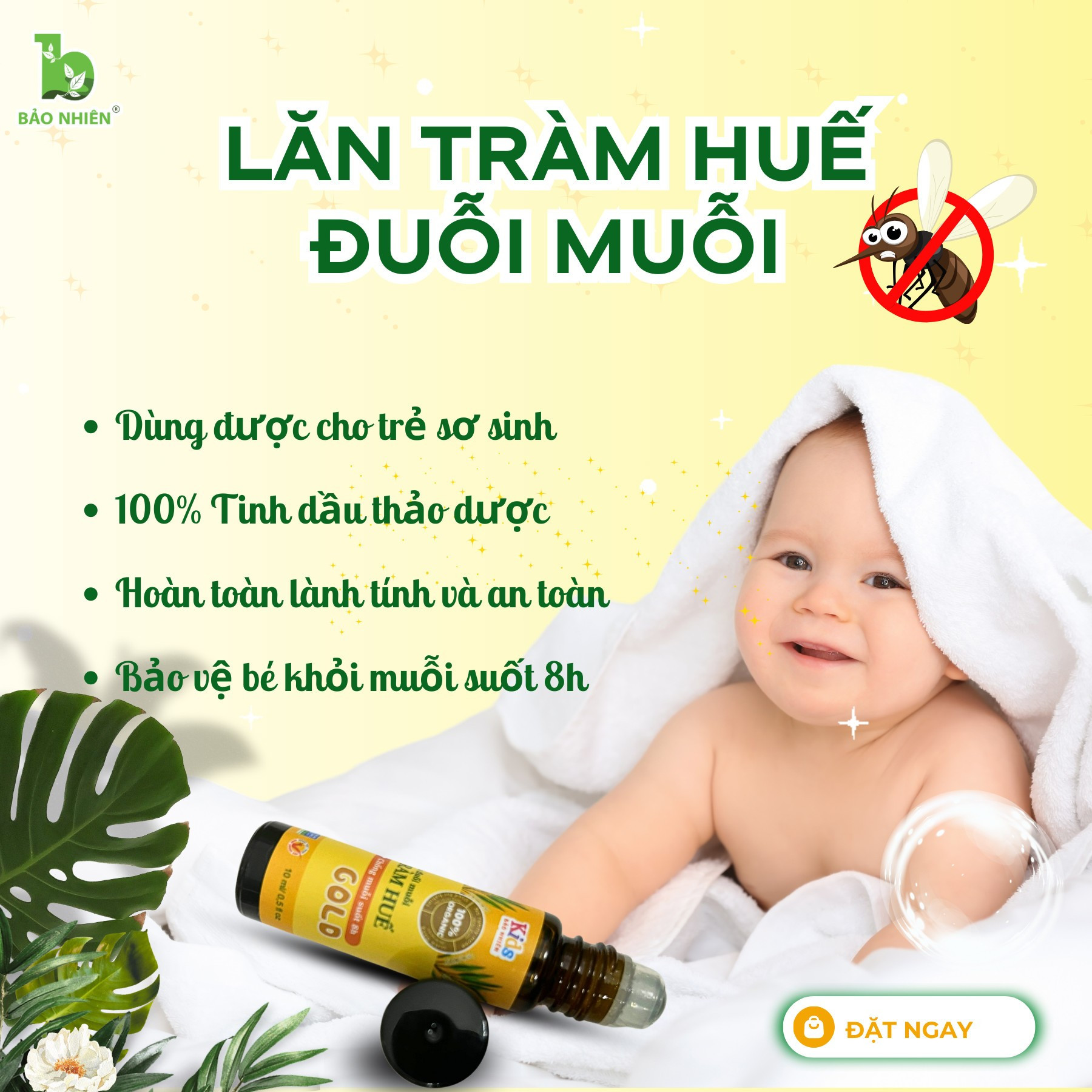Lăn xua muỗi tràm huế - Bảo Nhiên Chính hãng