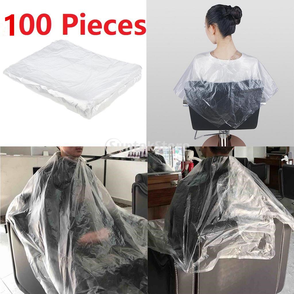 100x Disposable Hair Cutting Cape Gown Hairdresser Barber Shop Cape W/Hair Comb