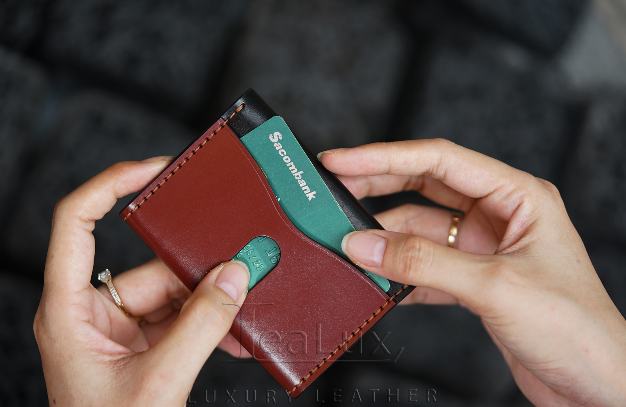 Ví Da Đựng Thẻ Handmade Cao Cấp Lealux Card Wallet