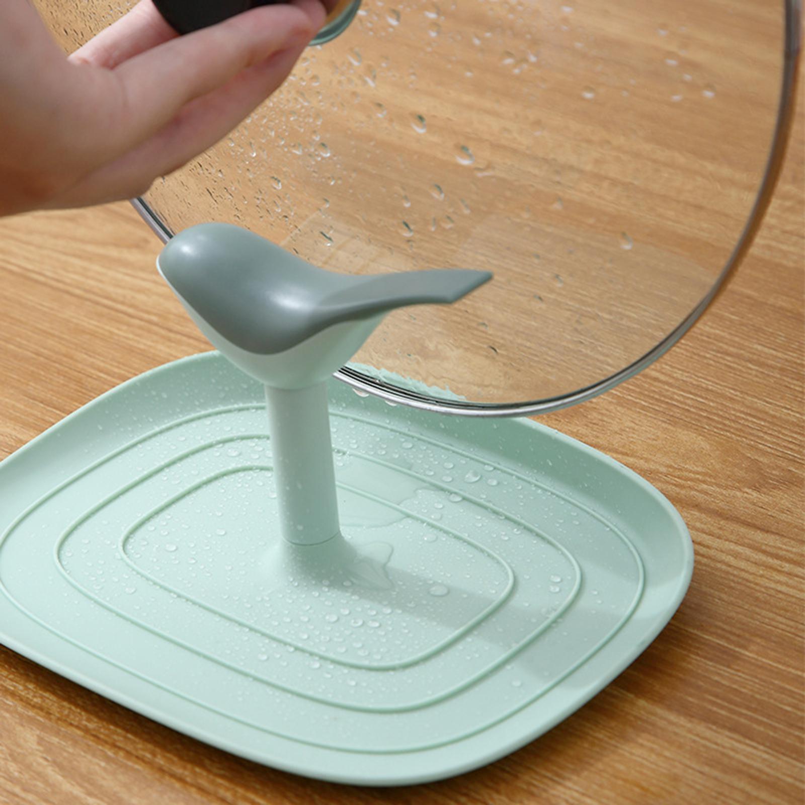 Kitchen Pot Lid Holder Countertop Cookware Spoon Rest Stand Rack