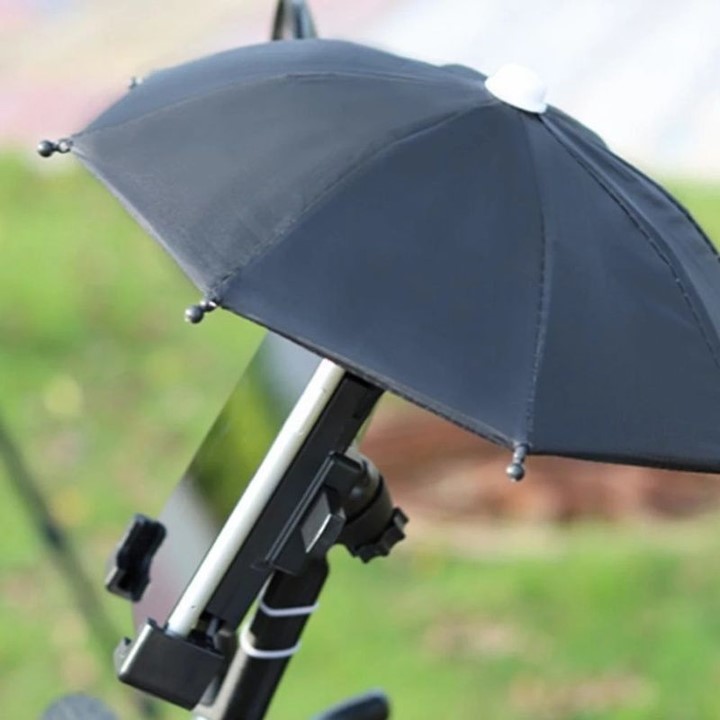 Giá đỡ kẹp điện thoại trên xe máy HT-507 có dù che mưa nắng, Kẹp điện thoại xe máy có dù che mưa-NTH