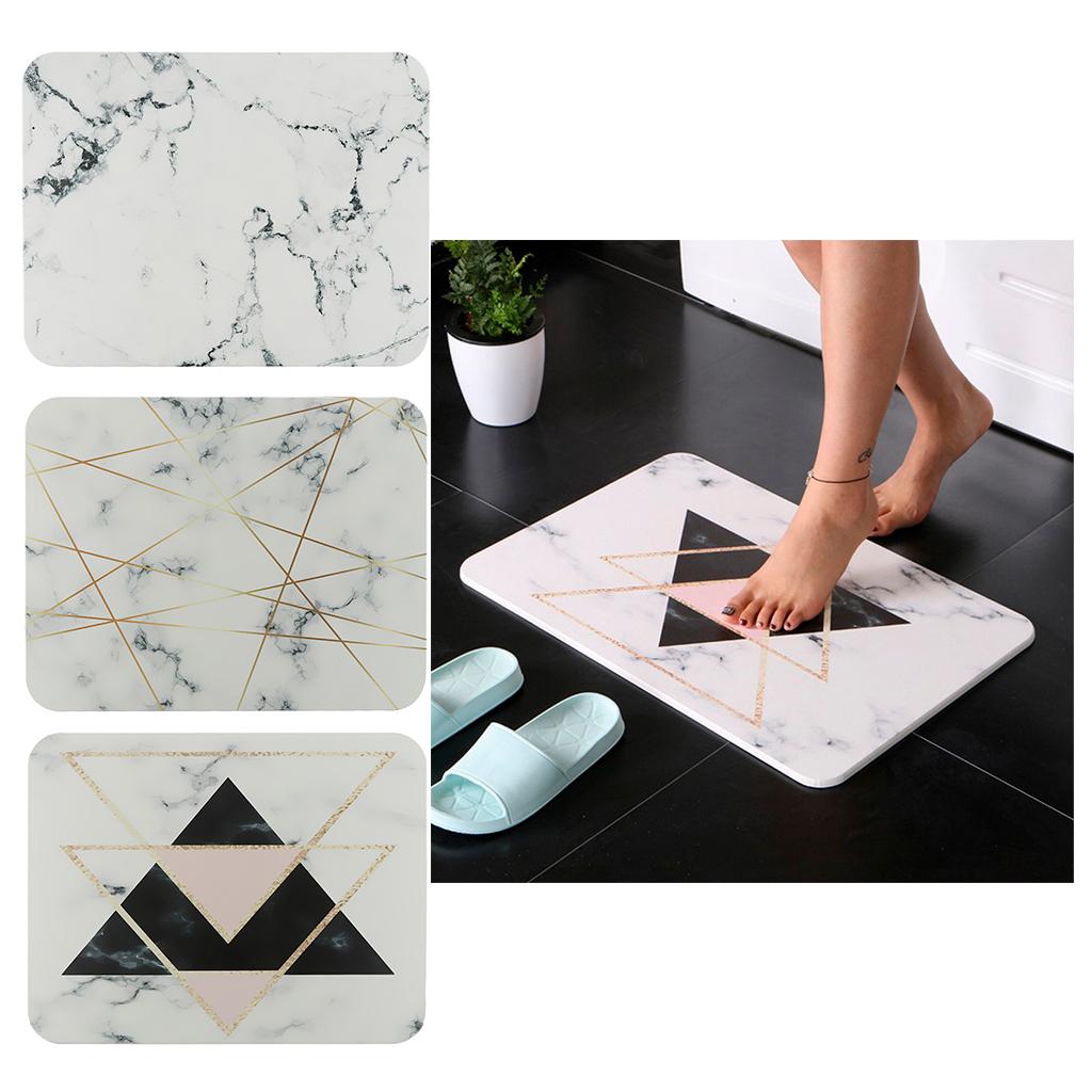 Diatom Mud Quick Dry Mat Doormat for Kitchen Bathroom Rectangle 45x35cm A