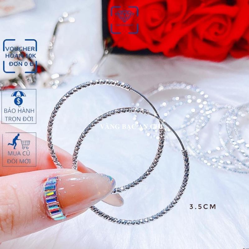 Khuyên tai, bông tai bạc nữ vòng tròn to cá tính. trang sức Anchi jewelry