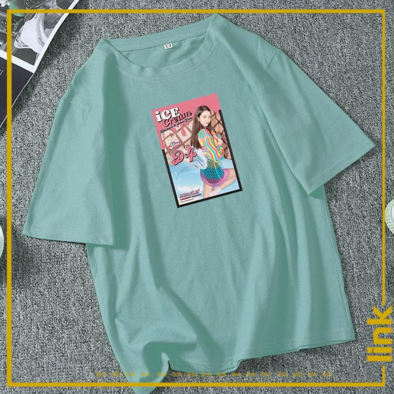 Áo thun BLACKPINK JISOO ICE CREAM tay lỡ unisex