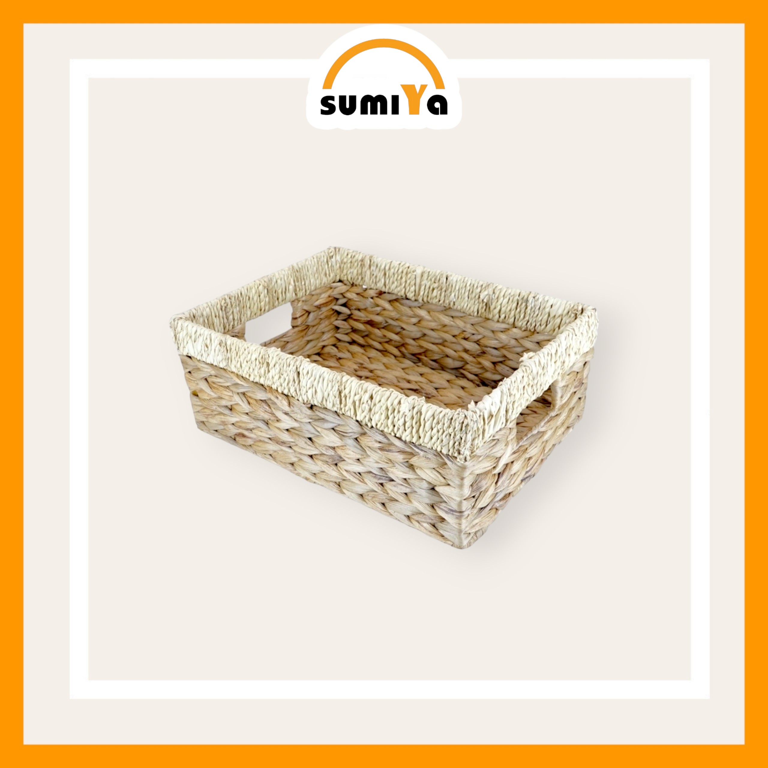 Khay lục bình chữ nhật viền buông thủ công đựng đồ dùng