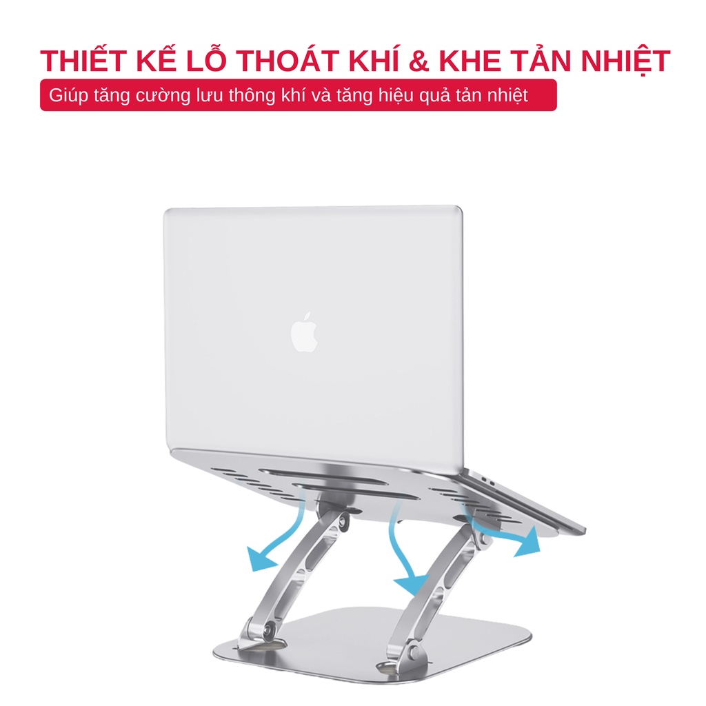 Giá Đỡ Máy Tính, Laptop, iPad, Macbook Hợp Kim Nhôm Cao Cấp. Hỗ Trợ Tản Nhiệt Chống Mỏi Cổ, Vai, Gáy.