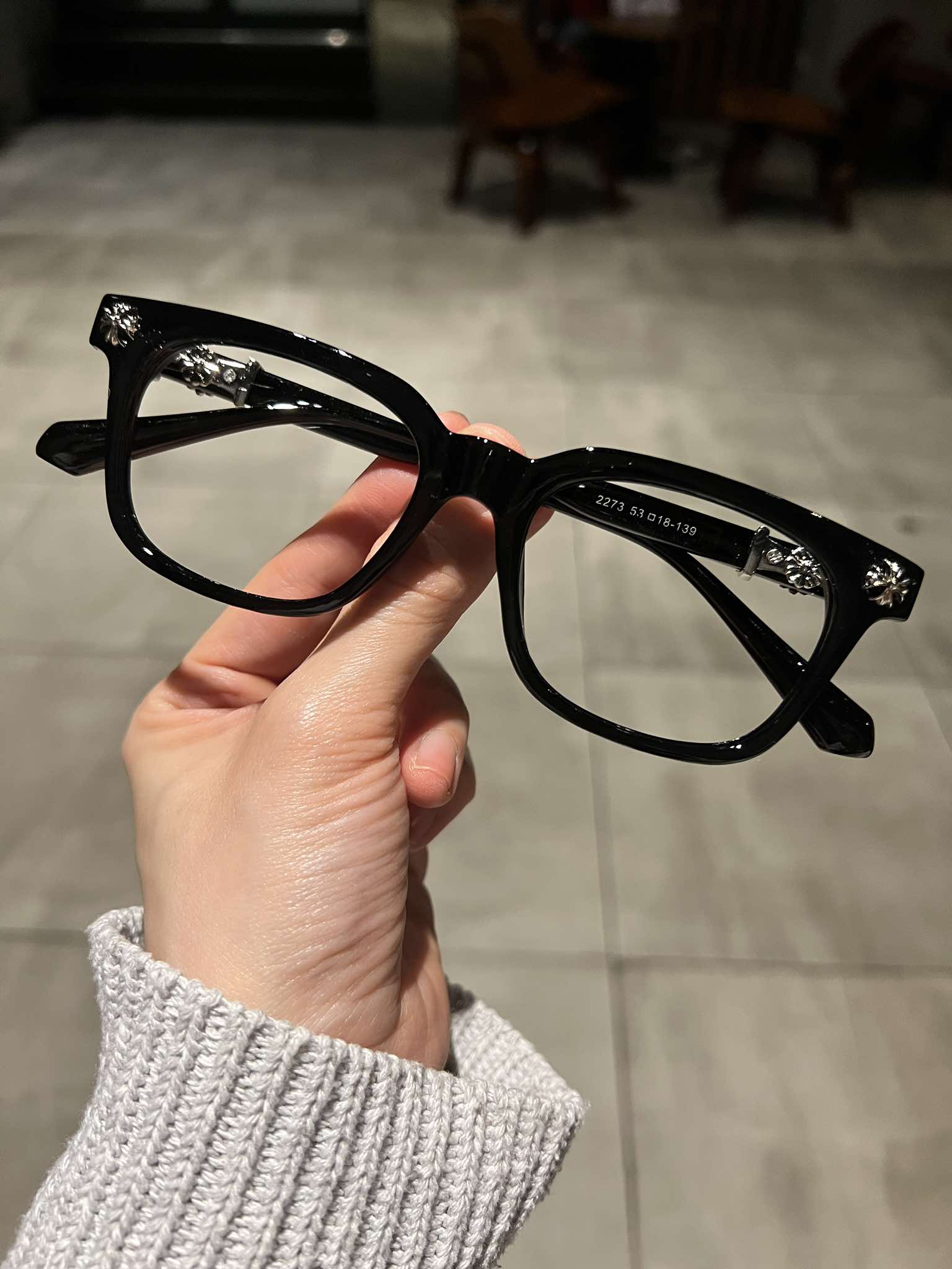 Kính nam nữ gọng Mắt vuông unisex họa tiết