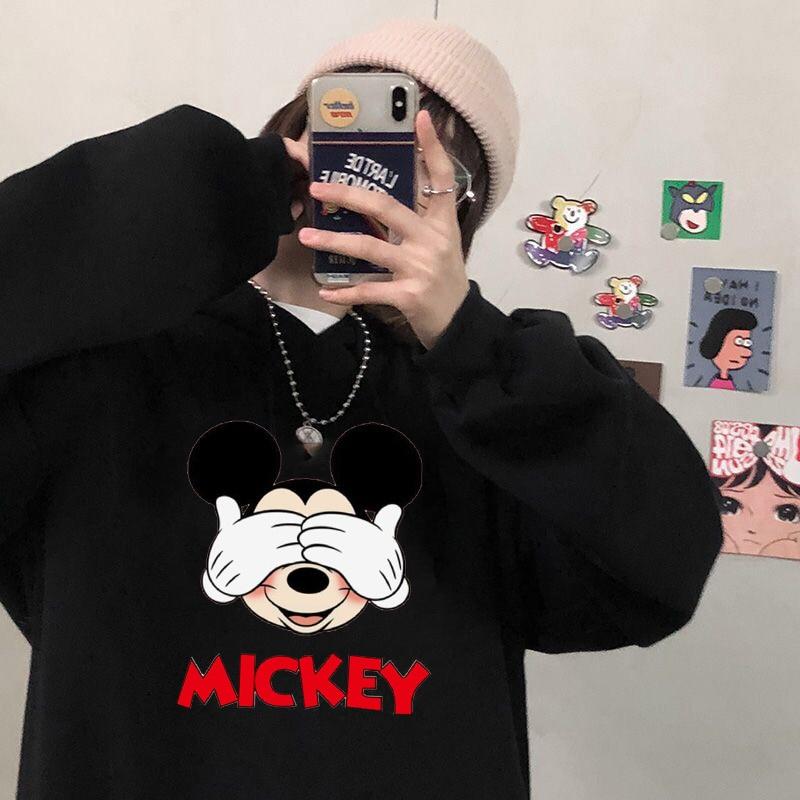 Áo hoodie nỉ in hình Chuột Mickey Disney