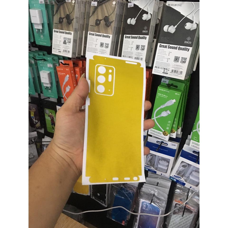 Miếng Dán Skin decal nhôm xước full viền dành cho điện thoại Samsung note 20 / note 20 ultra chống trầy xước, chống bám vân tay..