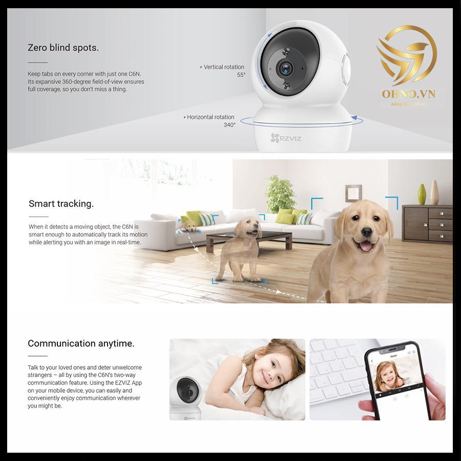 Camera Wifi EZVIZ C6N 1080p Không Dây Camera Báo Động Chống Trộm Trong Nhà –hàng chính hãng