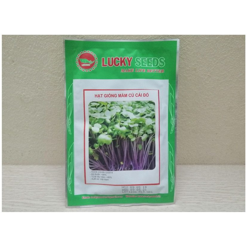 Hạt Giống Mầm Củ Cải Đỏ Gói 50G