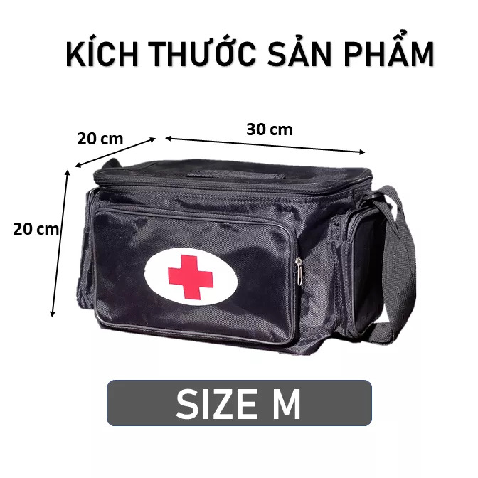 Túi y tế đen size M