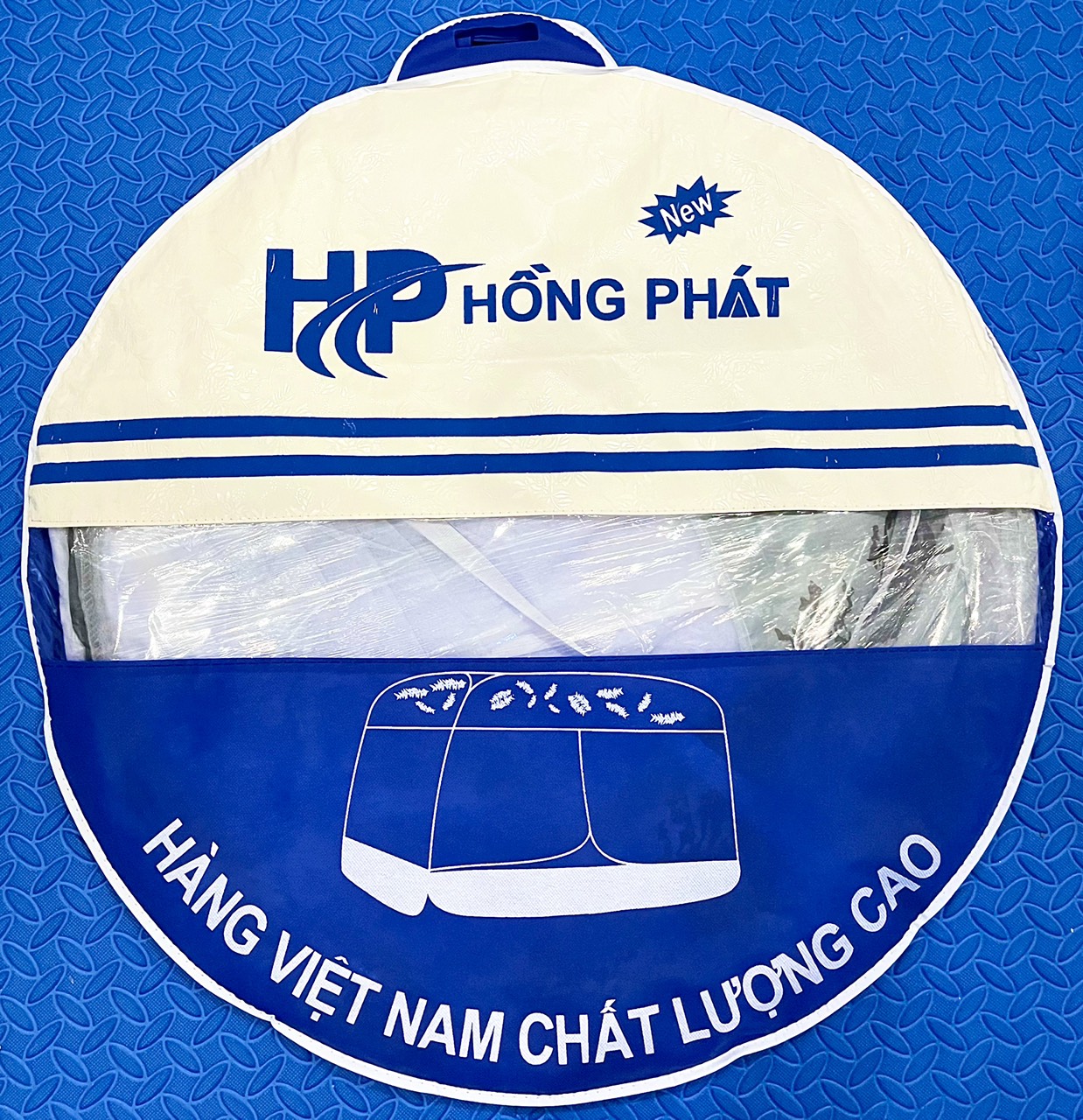 Màn chụp tự bung đỉnh vuông xanh Đỉnh vuông - Mẫu mùng chụp tự bung có viền chân chống muỗi tuyệt đối