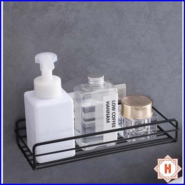 Kệ sắt chữ nhật để đồ nhà tắm, phòng bếp dán tường siêu chắc. Kệ để gia vị inox đa năng