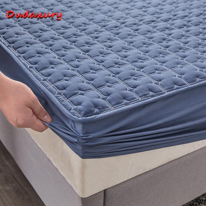 Dudaxury Đồng Màu Mền Chần Gòn Bọc Nệm Trang Bị Tấm Phong Cách Trải Giường Hoàng Hậu Vua Thoáng Khí Kháng Khuẩn Bọc Nệm