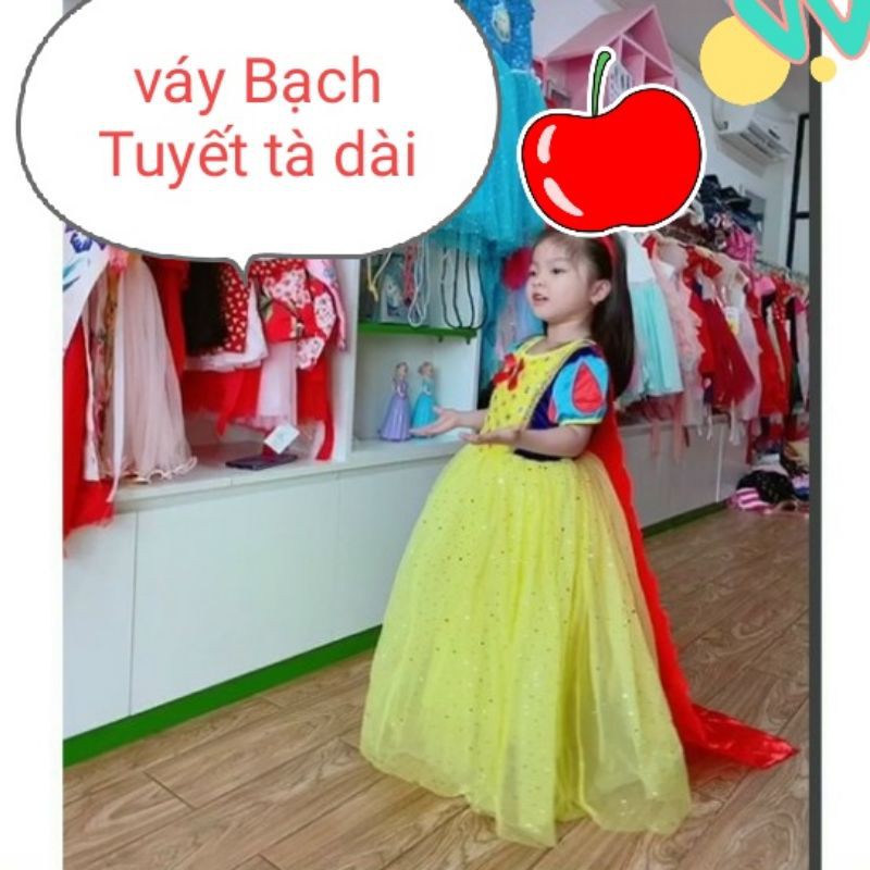 Váy Bạch Tuyết kèm tà xinh xắn size 100-150 (12-35kg) - VBTKT2209