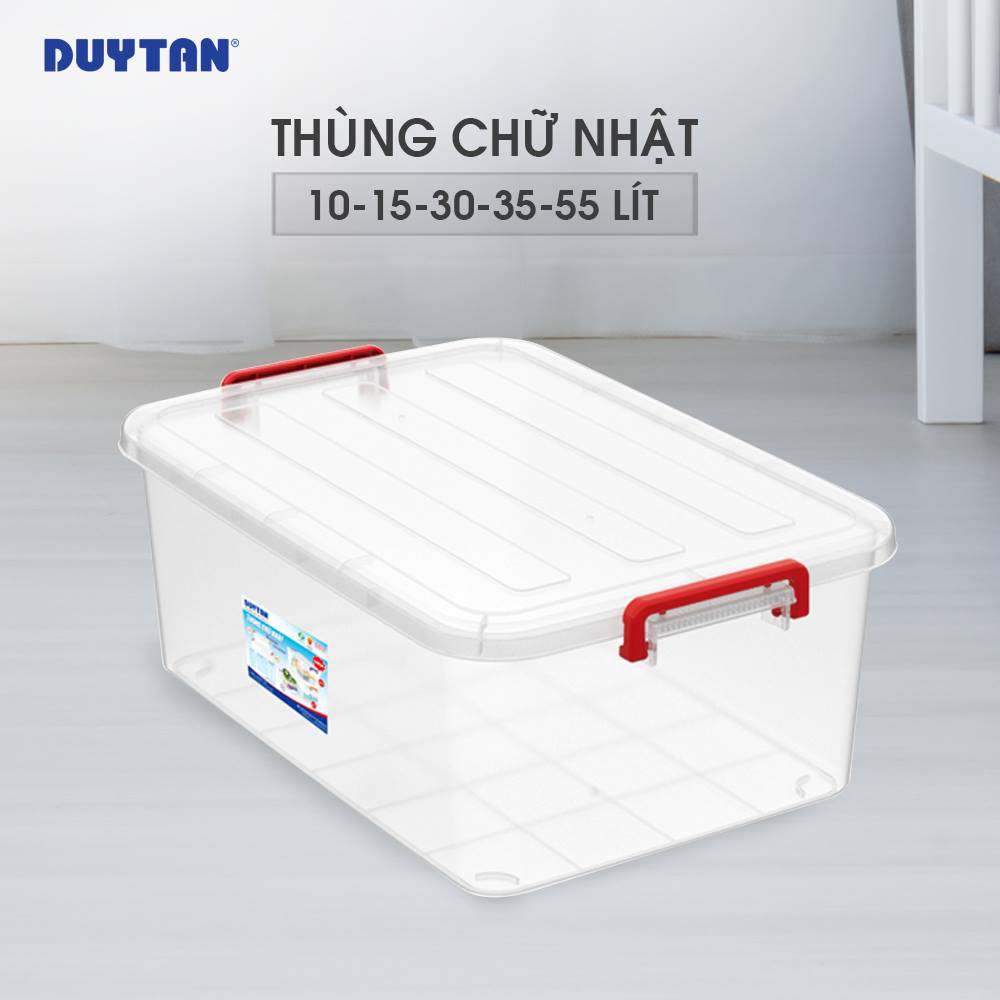 Combo 5 Thùng chữ nhật Duy Tân 30 lít No.H117 ( 57 x 38 x 21 cm ) - Thùng Trong Suốt