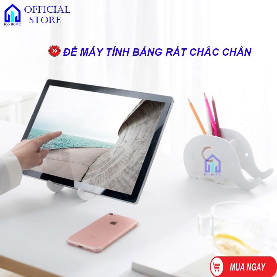 Giá đỡ điện thoại, giá kệ đựng bút để bàn đa năng hình voi cute - ICO HOME