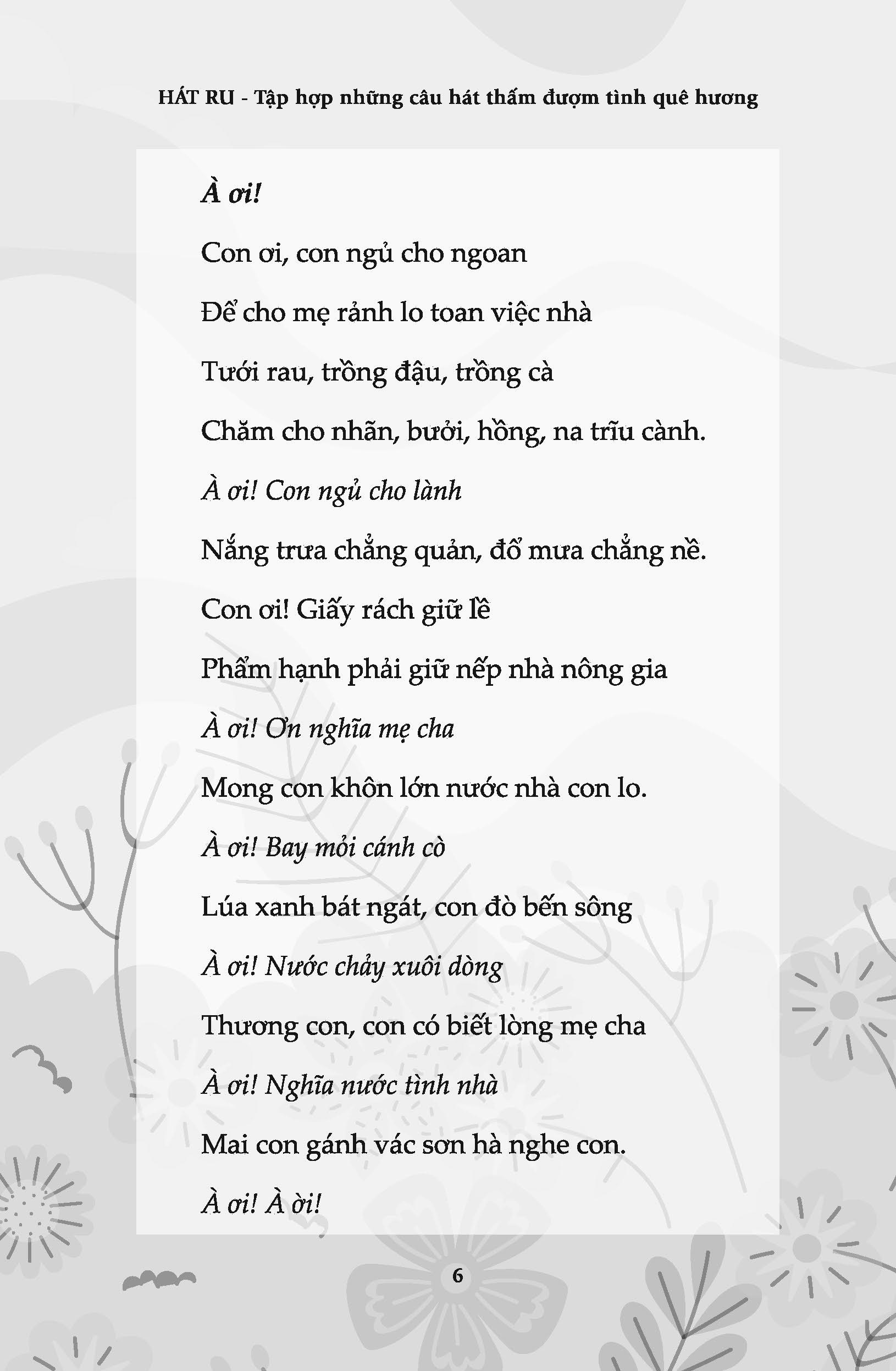 Hát Ru - Tập Hợp Những Câu Hát Thấm Đượm Tình Quê Hương