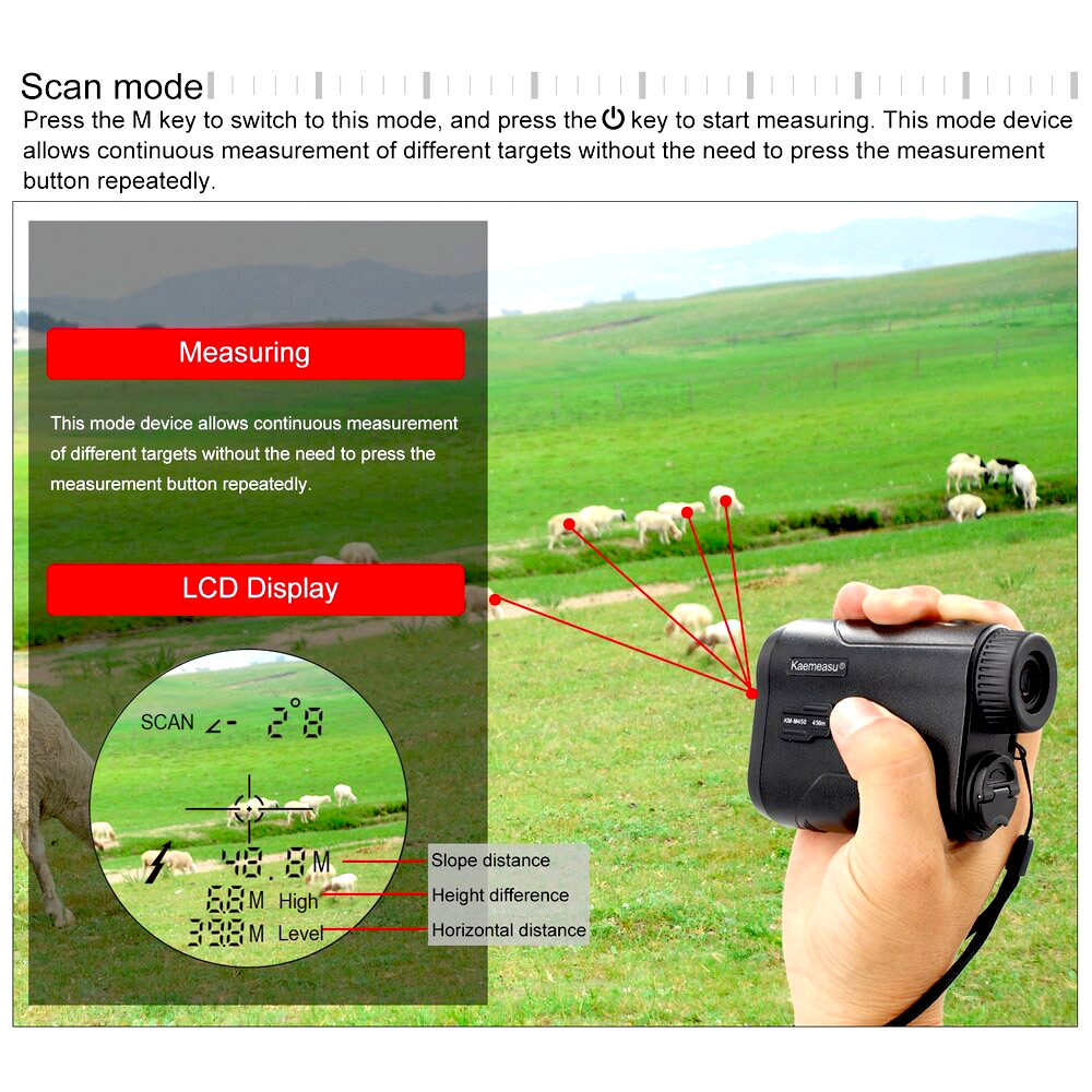 DESIGN 2023 - Rechargeable Telescope Laser Rangefinder Distance Meter for Golf Hunting - M450