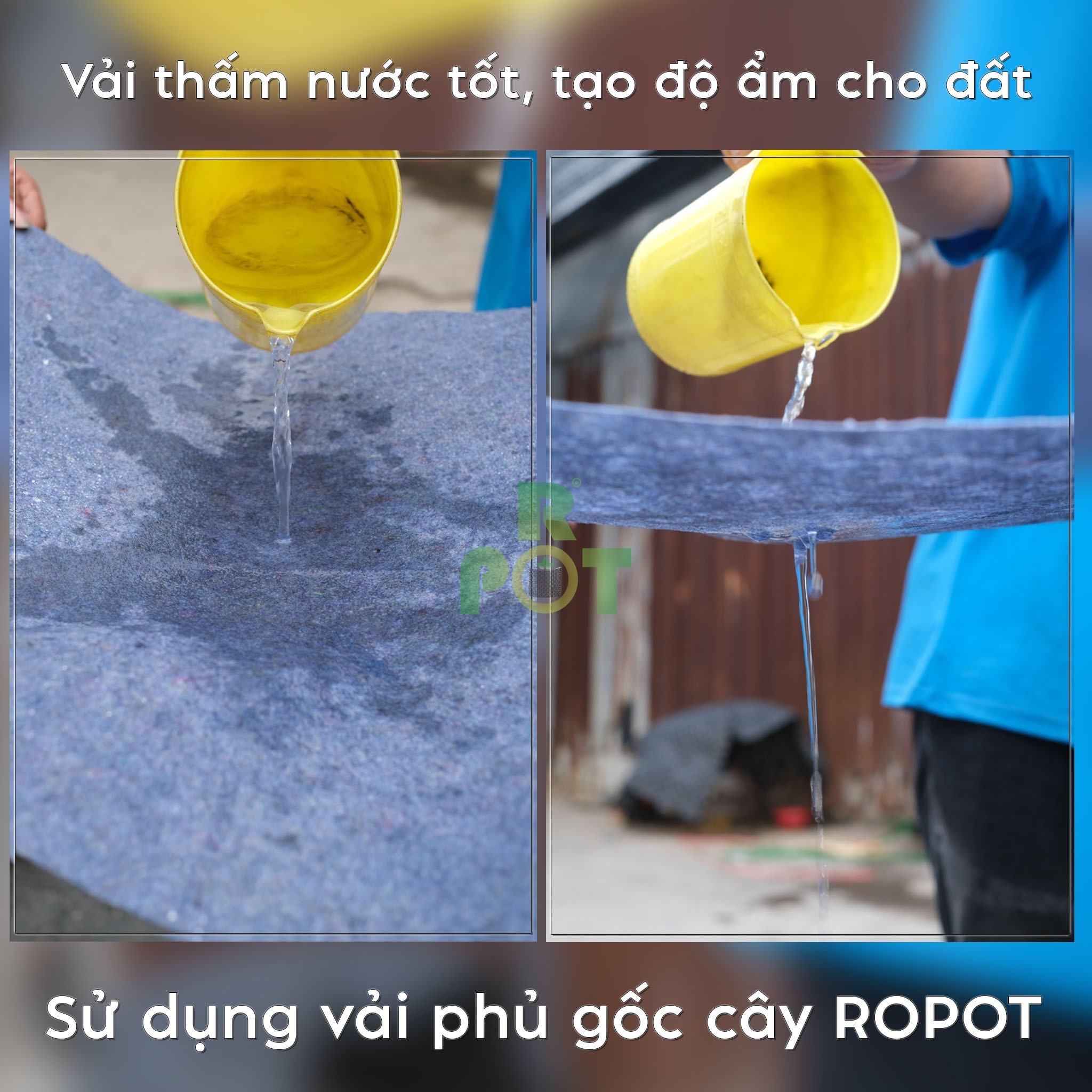 Tấm Vải Phủ Gốc Cây 1.5m x1.5m - Combo 5 tấm