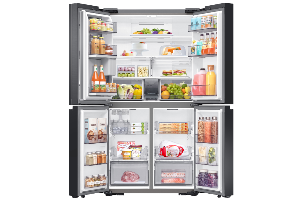 Tủ Lạnh Samsung Bespoke 4 Cửa với Beverage Center™ 648L màu Trắng Thạch Anh/Nâu Be RF59CB66F8S/SV - Hàng chính hãng