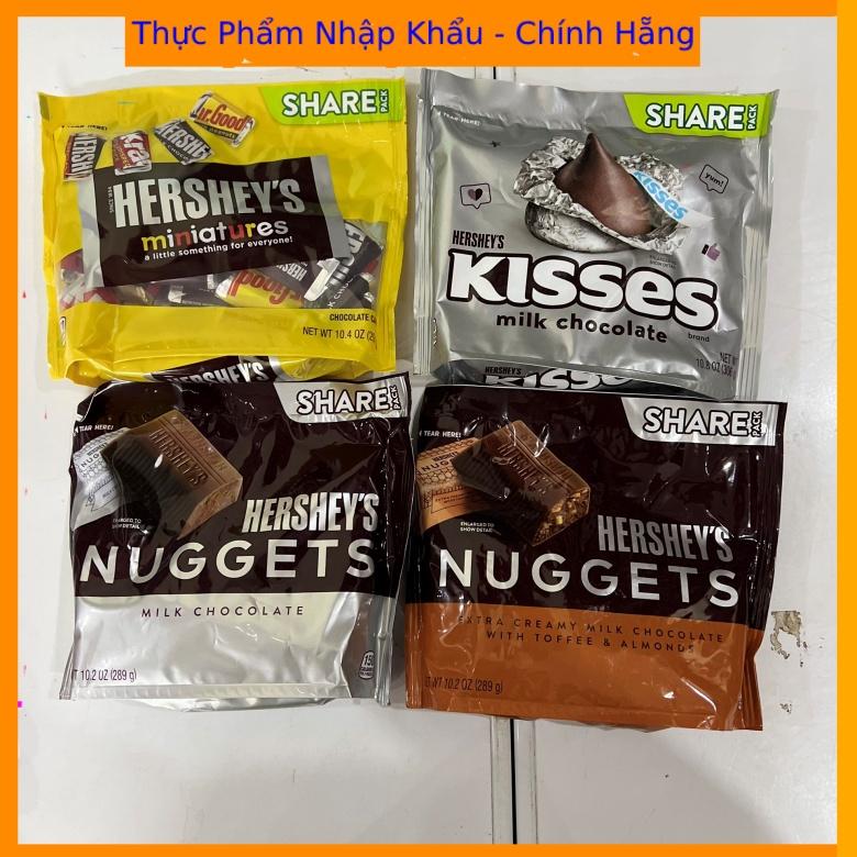 kẹo socola hershey's nuggets Milk/kisses/almond chocolate 289gr- Mỹ - Nuggets milk&amp;almonds