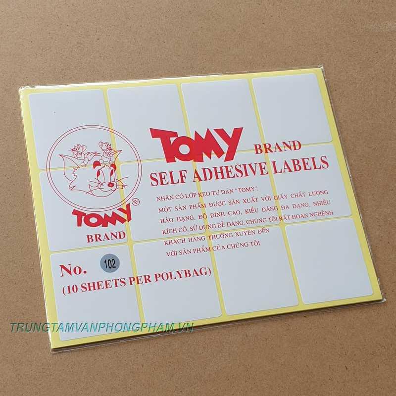 Nhãn có lớp keo tự dán Tomy A5 99 100 101 102 103 104 105 106 107 108 109 110 111 112 Giấy decal in mã vạch XẤP 1O TỜ