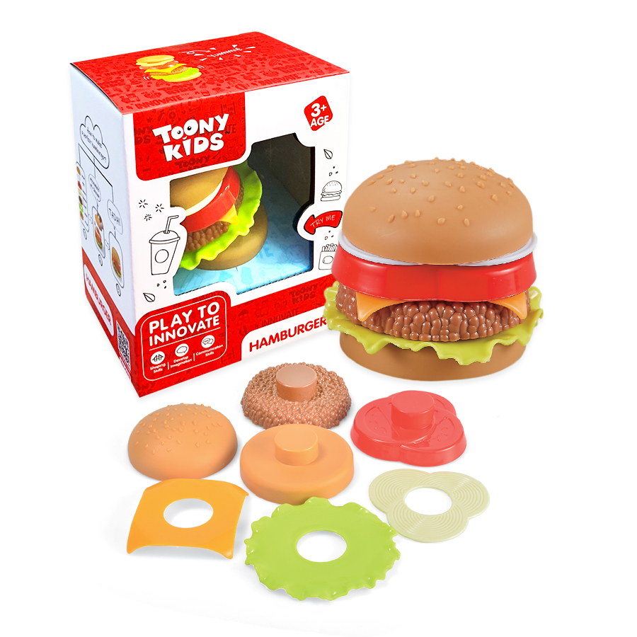 Đồ Chơi Nấu Ăn Humburger 3 TOONYKIDS - Đồ Chơi Nhà Bếp Cho Bé - Hamburger TN079