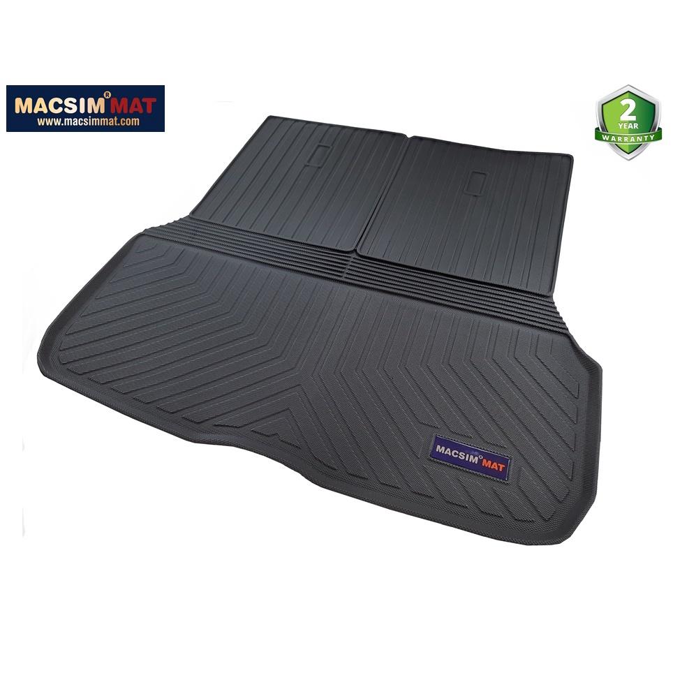 Thảm lót cốp xe ô tô Mercedes GLS 2019+ nhãn hiệu Macsim chất liệu TPV cao cấp màu đen