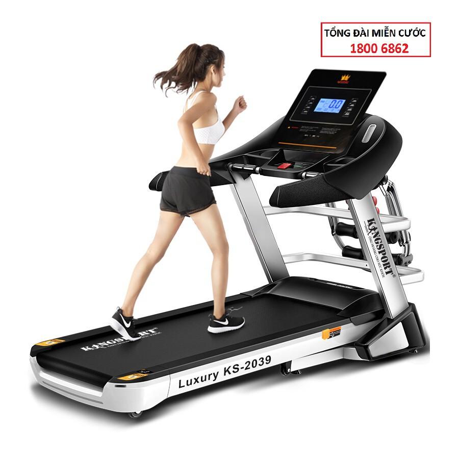 Máy chạy bộ KINGSPORT Luxury KS-2039 tốc độ tối đa 16.8km/h, chức nâng dốc tự động, khung sườn chắc chắn chịu tải trọng lớn