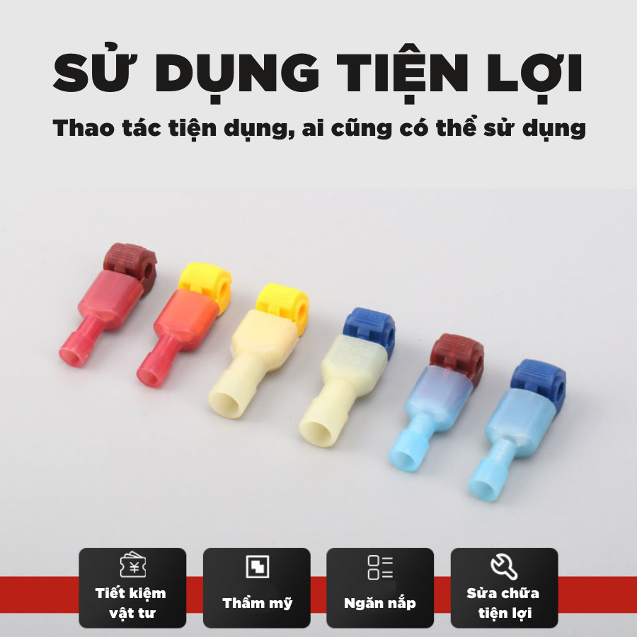 Combo Cút nối dây điện chữ T, bộ cút nối điện phân nhánh chữ T giúp phân nhánh dây điện tiện lợi dễ dàng - Huy Tưởng