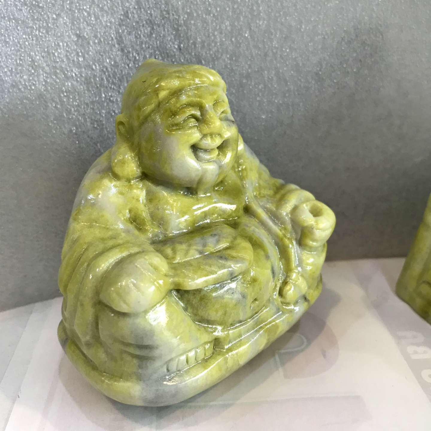 Tượng thần tài thổ địa đá tự nhiên xanh chất ngọc serpentine đá việt nam