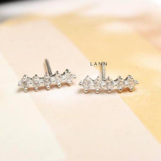 Khuyên dải đá trắng S925 LANN