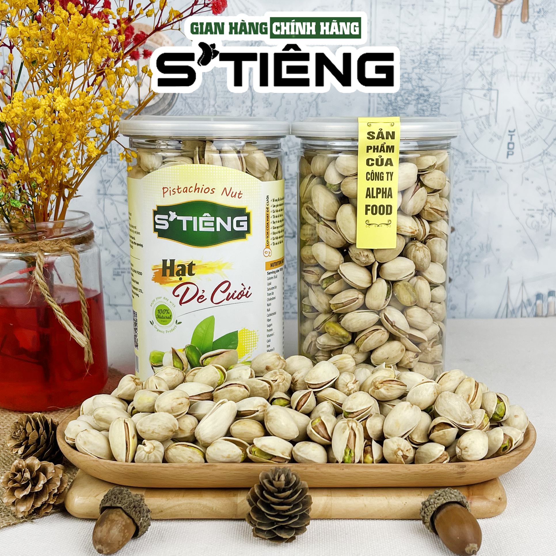 500Gr Hạt Dẻ Cười Mỹ Không Tẫy Trắng S'TIÊNG Hộp