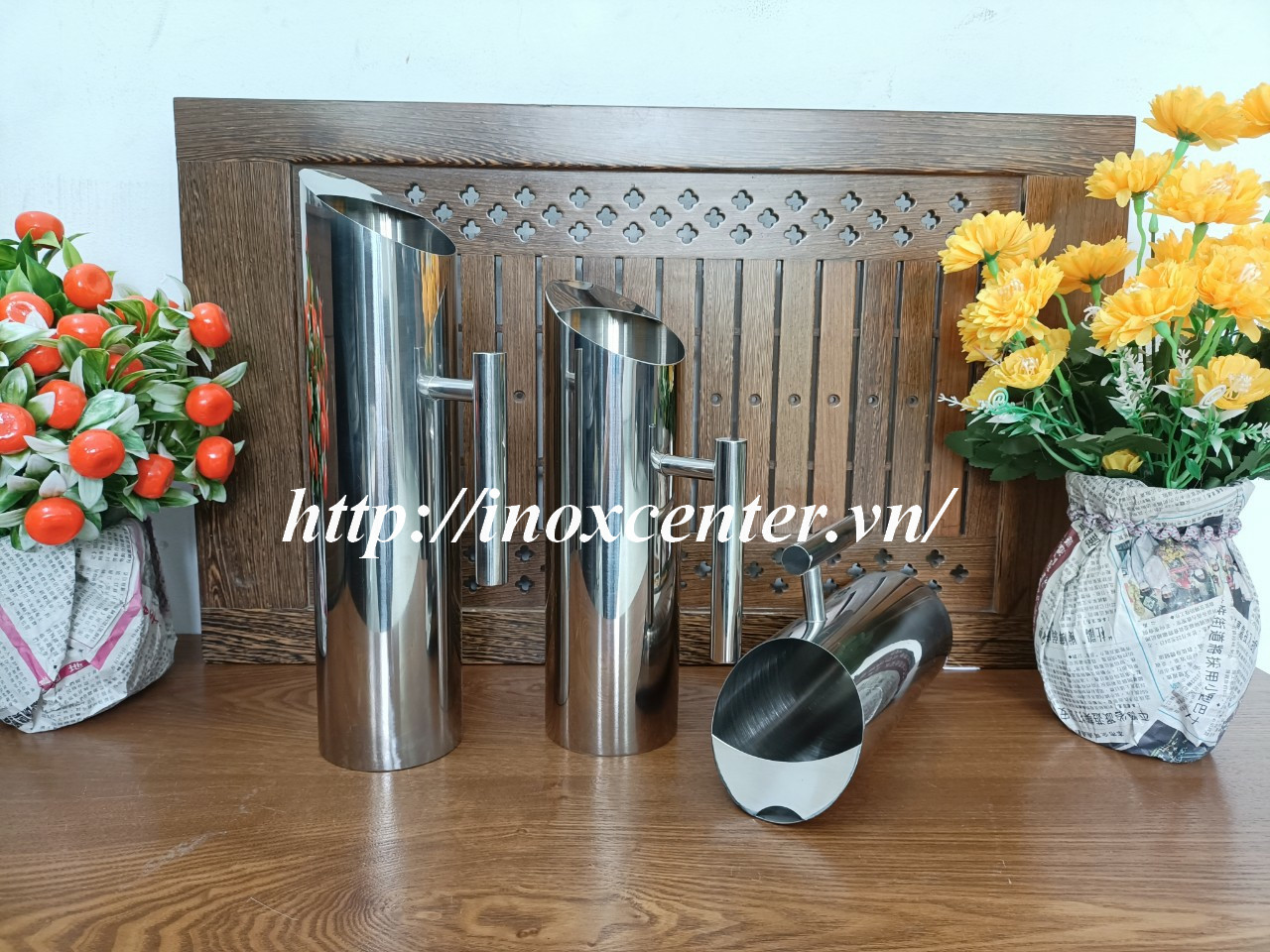 CA INOX RÓT NƯỚC HÌNH ỐNG TRE - NƯỚC LẨU, TRÀ ĐÁ, NƯỚC ÉP, NƯỚC NGỌT DÙNG TRONG NHÀ HÀNG